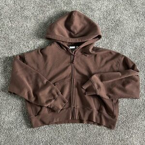 Cropped Full Zip Boyfriend Fit sweatshirt